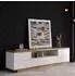 OKWISH TV-Schrank Lowboard weiß, MDF, Gitterdesign, 180x46x38cm