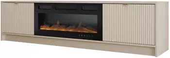Mirjan24 Tireno EF TV-Lowboard mit Kamin, Holzwerkstoff, sandfarben, 182x48x40cm