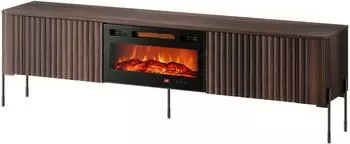Mirjan24 TV-Lowboard Vera 190 EF mit Kamin, 2 Dreht&uuml;ren, Eiche Barocke Ristretto, 190x55x40cm (800002000405)