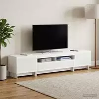vidaXL 5-teiliges LED TV Schrank Hochglanz Wei&szlig; Holzwerkstoff