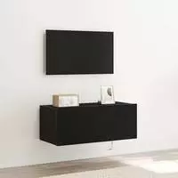 vidaXL TV-Wandschrank 80 x 35 x 31 cm Schwarz Eichen-Optik