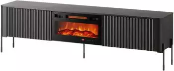 Mirjan24 TV-Lowboard Vera 190 EF mit Kamin, schwarz, 190x55x40cm (800002000398)
