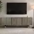 Finebuy Lowboard 160x56x46cm Akazie Massivholz Smoked Grey, 3 Türen (FB111428)