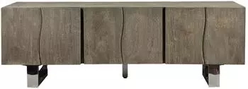 Wohnling Lowboard Akazien-Massivholz Smoked Grey 3 T&uuml;ren, 160x56x46cm (WL7.027)
