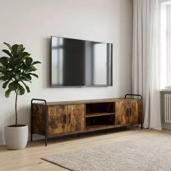 vidaXL TV-Schrank 167,5x33x50cm, Holzwerkstoff, r&auml;uchereiche (8013724)