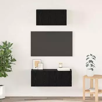 vidaXL TV-Schrankset 2-tlg. schwarz Eichen-Optik Holzwerkstoff (3393382)