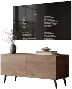Lookway Colgante TV-Schrank Nussbaum 100cm mit LED-Beleuchtung, schr&auml;ge F&uuml;&szlig;e