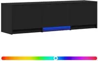 vidaXL Fernsehschrank mit LED 140 x 34 x 40 cm Schwarz Holzwerkstoff