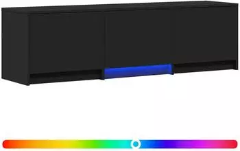 vidaXL TV-Schrank mit LED, 140x34x40cm, schwarz, Holzwerkstoff
