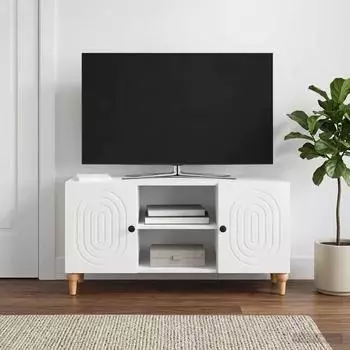 vidaXL TV-Schrank Hochglanz weiß 102x34,5x50cm Holzwerkstoff (894239)