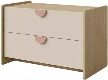 Mirjan24 Lexi 2S 11 TV-Lowboard Eiche/rosa, 2 Schubladen, 94x61x50cm