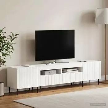vidaXL Zwolle TV-Möbel-Set 5-teilig, Hochglanz-Weiß, LED (3416519)
