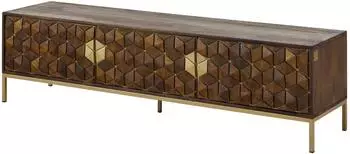 Massivmoebel24 Diamond #224 TV-Board Mangoholz braun ge&ouml;lt 180x45x50cm (09-313-760-1024)