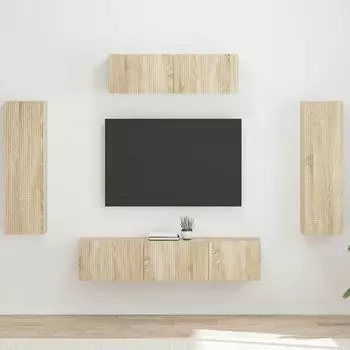 vidaXL TV-Schrank 5-tlg. Sonoma-Eiche