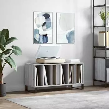 vidaXL Schallplattenregal Sonoma Grau 100x38x48cm Holzwerkstoff