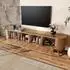 OKWISH TV-Schrank 180cm, MDF und Spanplatte, Eichenoptik, 4 Türen
