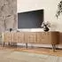 OKWISH TV-Schrank 180cm, MDF und Spanplatte, Eichenoptik, 4 Türen