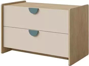 Mirjan24 Lexi 2S 11 TV-Lowboard Eiche/blau, 2 Schubladen, 94x61x50cm