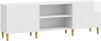 vidaXL TV-Schrank 150x31x50cm, Hochglanz wei&szlig;, Holzwerkstoff (895149)