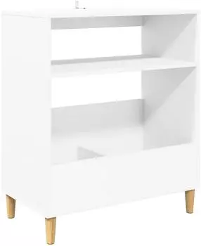 vidaXL Plattenspieler-St&auml;nder wei&szlig; 71x39,5x83cm Holzwerkstoff