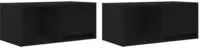 vidaXL TV-Schr&auml;nke 2 Stk. Schwarz Eichen-Optik 60x31x25,5 cm