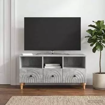 vidaXL TV-Schrank 102x34,5x50cm betongrau Holzwerkstoff