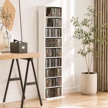 HomCom CD-/DVD-Regal 9 Ebenen, wei&szlig; (836-596V90WT)