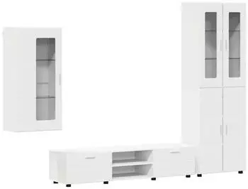 vidaXL Florin TV-M&ouml;bel-Set 3-tlg. wei&szlig;, Holzwerkstoff