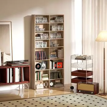 HomCom CD/DVD/Blu-ray-Regal 18 F&auml;cher, verstellbar, 78,5x24x175cm