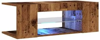 vidaXL TV-Schrank mit LED-Beleuchtung, Altholz-Optik, 90x39x30cm (856325)