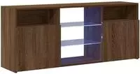vidaXL TV-Schrank mit LED-Leuchten Braun Eichen-Optik 120x30x50 cm