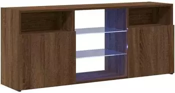 vidaXL TV-Schrank mit LED-Leuchten, braun Eichen-Optik, 120x30x50cm (815716)