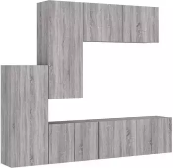 vidaXL TV-Wand 5-tlg. grau Sonoma Holzwerkstoff (3216494)