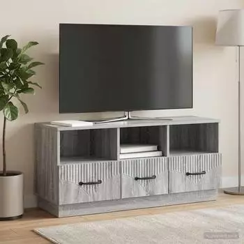 vidaXL TV-Schrank Sonoma grau 102x34,5x47cm Holzwerkstoff (895371)