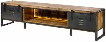 Massivmoebel24 BLACKBURN LUX TV-Board Mangoholz/Altholz 240x45x55cm natur/grau (09-313-728-5556)