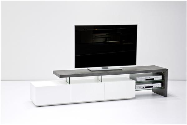 MCA Furniture Alimos TV-Lowboard 2040 mm weiß matt/Betonoptik