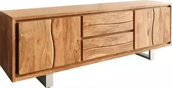 DeLife Live-Edge TV-Lowboard 200 cm 4 Türen 2 Schübe Akazie Natur