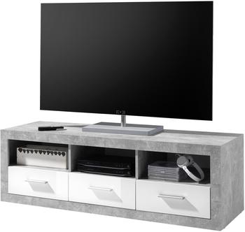 BEGA Rognan TV-Lowboard 1470 mm Beton/wei&szlig;