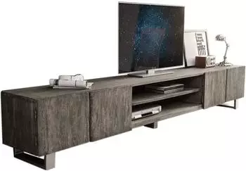 DeLife Live-Edge TV-Lowboard 300 cm 4 Türen 2 Fächer Akazie Platin