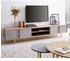 DeLife Metropolitan TV-Lowboard 240 cm 4 Türen Beton Messing Mango Natur