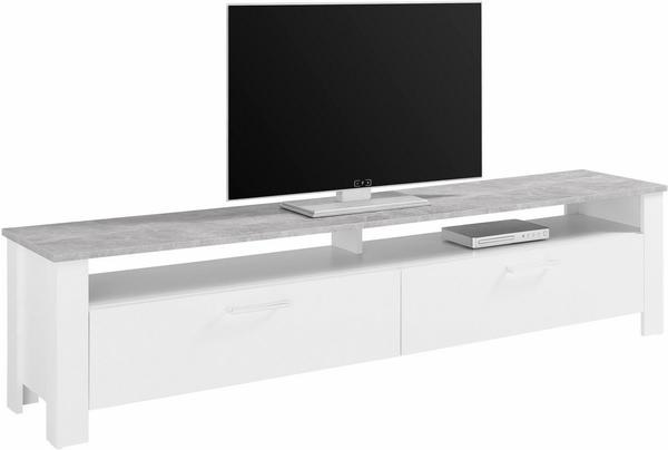 Steinhoff Zabona TV-Lowboard 2000 mm weiß/Beton-Optik