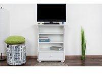 Steiner Shopping TV-Unterschrank Kiefer massiv Vollholz weiß lackiert Junco 209 - 79 x 67 x 42 cm (H x B x T)