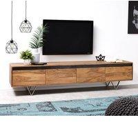 DELIFE Designer-Lowboard Stonegrace 200 cm Akazie Natur Schiefer 4 Sch&uuml;be,...
