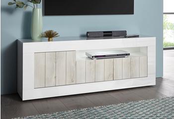 LC Urbino TV-Lowboard 138 cm weiß hochglanz/pinienfarben weiß