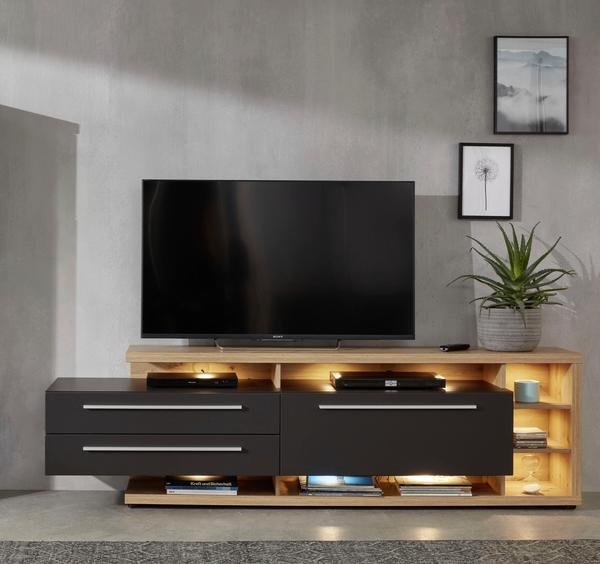 trendteam Odino TV-Lowboard 210 cm asteiche/grau matt