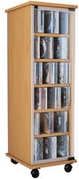 Holz CD DVD Stand Regal Schrank Valenza Glast&uuml;r