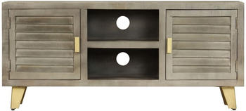 vidaXL TV Stand Mango Wood Grey 110x30x48cm