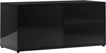 vidaXL TV-Schrank 80x34x36 cm Spanplatte hochglanz-schwarz