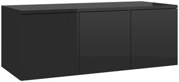 vidaXL TV-Schrank 80x34x30 cm Spanplatte Hochglanz-schwarz