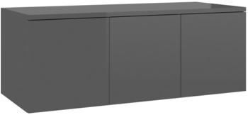 vidaXL TV-Schrank 80x34x30 cm Spanplatte Hochglanz-grau